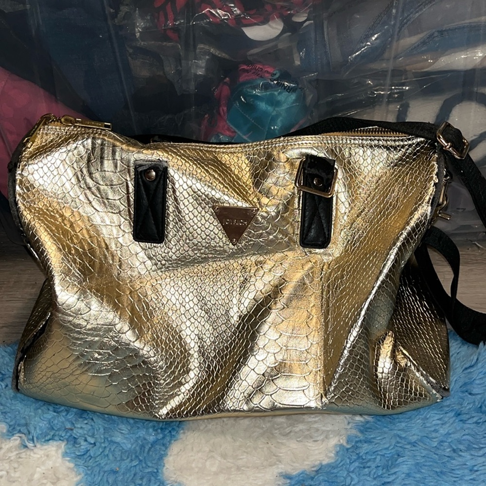 Joyrich gold croc skin duffle bag